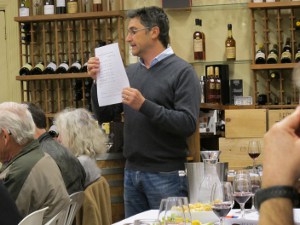 Jean-Christophe explaining the tasting flights Tasting flights