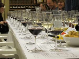 ...then four glasses are given their correct wine, with an XL5 reserved for further comparision Glasses filled